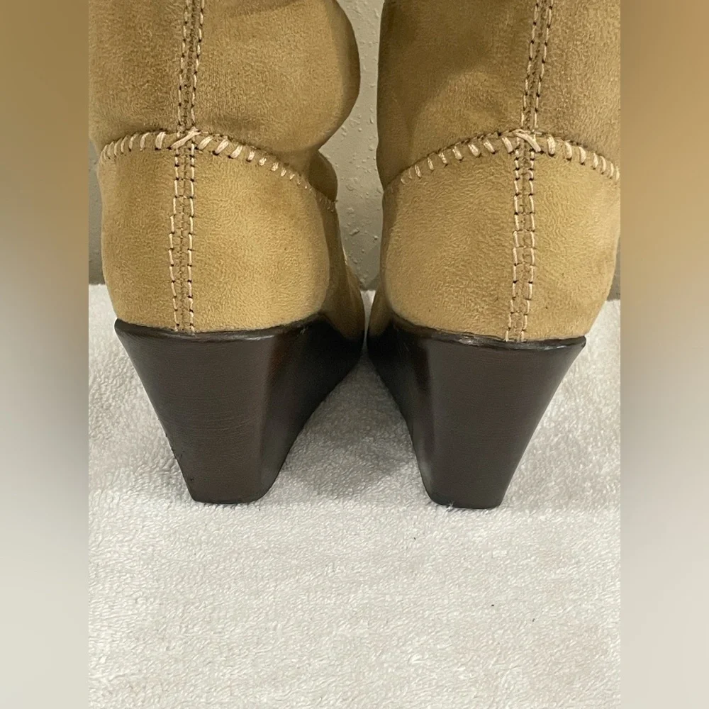 Aerosoles Gather Round Real Suede Knee High Wedge Boot |‎ Color: Tan | Size: 8